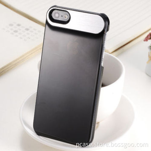 Nice PC phone case with aluminum on top for decoration, suitable for iPhone